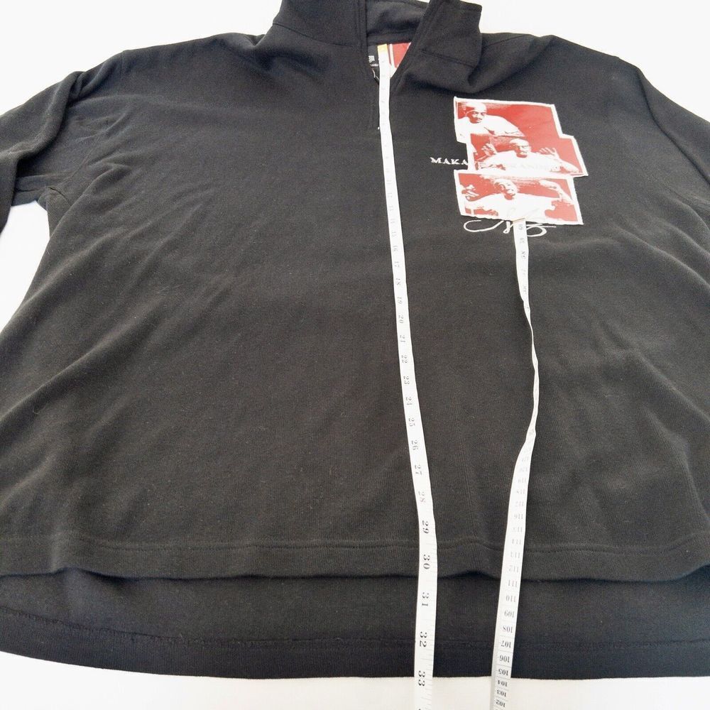 Vintag y2k Makaveli Tupac Shakur Brand‎ Qtr Zip Pullover Mens XXL - Picture 6 of 7